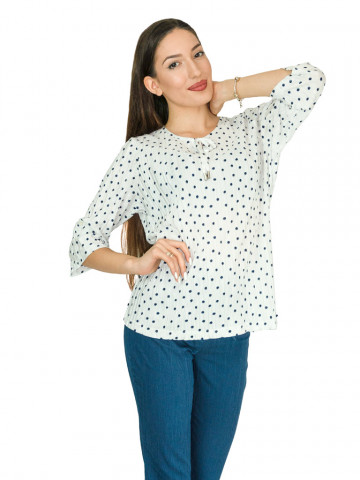 Блуза на точки с връзка Блуза на точки с връзка