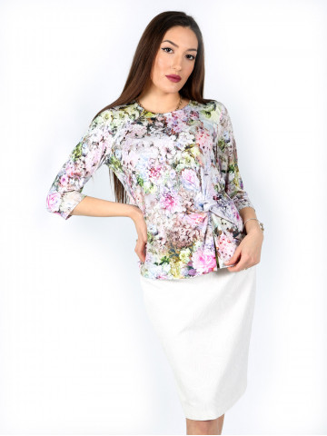 Блуза с ръкав 7/8 и ефектен възел Блуза с ръкав 7/8 и ефектен възел