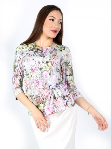 Блуза с ръкав 7/8 и ефектен възел Блуза с ръкав 7/8 и ефектен възел