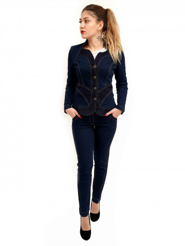 Дамски дънков панталон Деним с точки Дамски дънков панталон Деним с точки