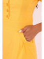 Жълта лятна рокля от тенсел и памук