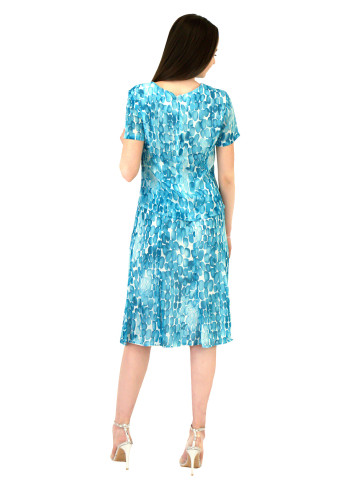 Лятна пола под коляното в бяло и синьо Лятна пола под коляното в бяло и синьо