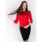Дамска риза Хлое в червено с ръкав 7/8