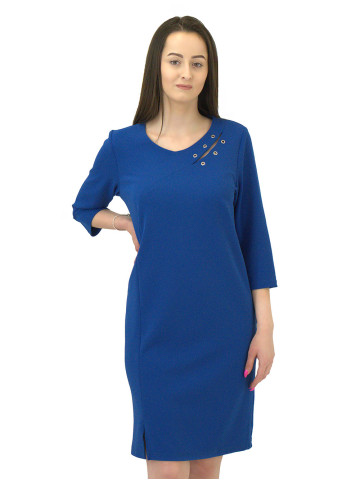 Синя дамска рокля с ръкав 7/8 Синя дамска рокля с ръкав 7/8